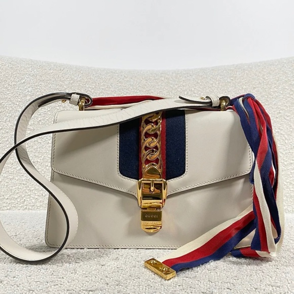 Authentic Pre-Owned Gucci Sylvie Shoulder Bag White - Picture 1 of 16